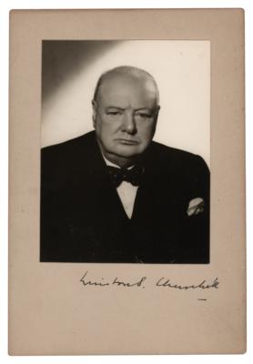 Lot #330 Winston Churchill Signed Photograph by