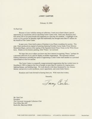 Lot #122 Jimmy Carter Typed Letter Signed on an Art Auction - Image 1