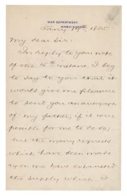 Lot #444 Robert Todd Lincoln Letter Signed Regarding Abraham Lincoln's Autograph - Image 1