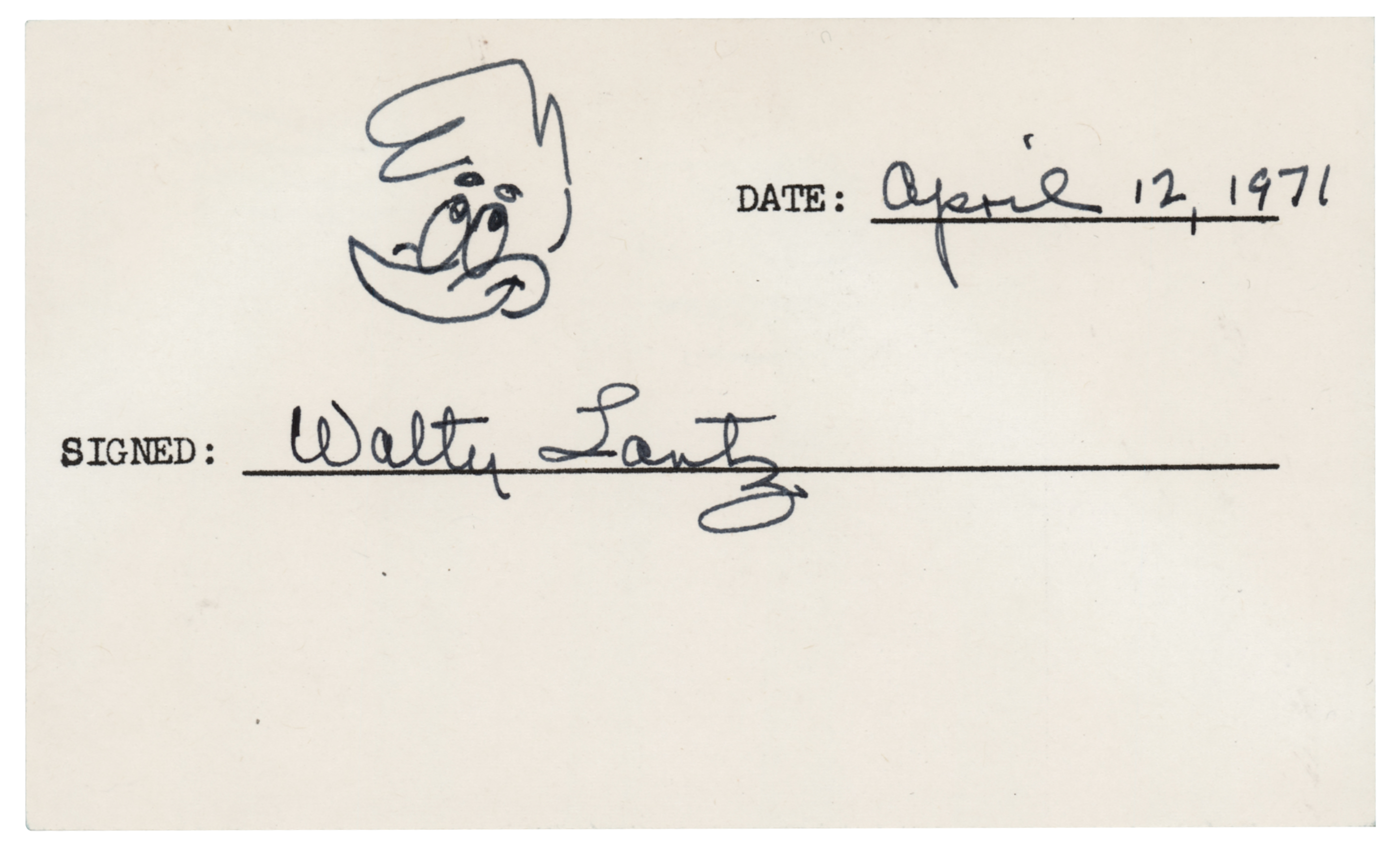 Lot #618 Walter Lantz Original Sketch of Woody