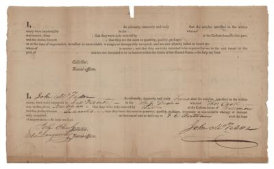 Lot #439 Edward Langworthy Document Signed - Image 1