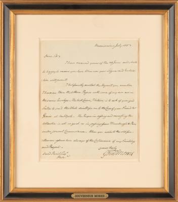 Lot #455 Gouverneur Morris Autograph Letter Signed - Image 1