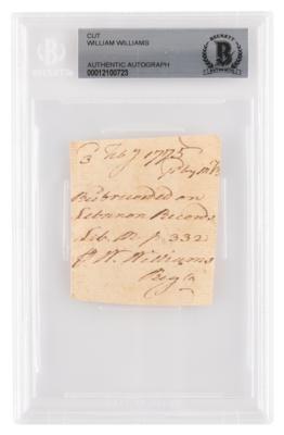 Lot #506 William Williams Autograph Endorsement Signed - Image 1