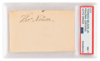 Lot #461 Thomas Nelson, Jr. Signature - PSA NM 7 - Image 1