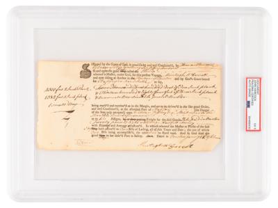 Lot #316 John Hancock Handwritten Document with