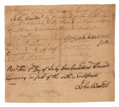 Lot #395 William Henry Drayton Document Signed - Image 2