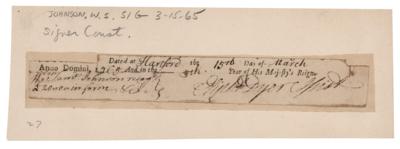 Lot #430 William Samuel Johnson Signature - Image 1