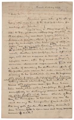 Lot #449 James McHenry Handwritten Draft Letter on "the discovery of gun-powder" - Image 1