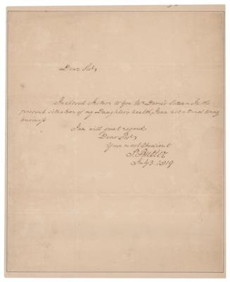 Lot #373 Pierce Butler Autograph Letter Signed