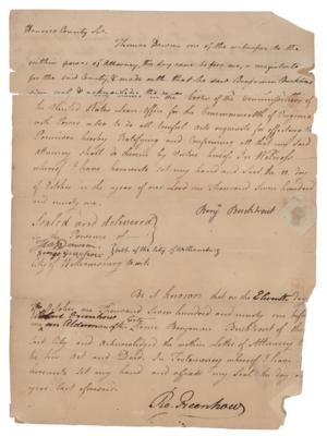 Lot #416 John Harvie Document Signed - Image 1