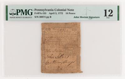 Lot #457 John Morton Signed Pennsylvania Colonial