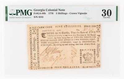 Lot #493 Edward Telfair Signed Revolutionary War-Dated Georgia Colonial Currency - PMG Very Fine 30 - Image 1