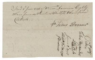 Lot #424 Titus Hosmer Revolutionary War-Dated Autograph Endorsement Signed - Image 1