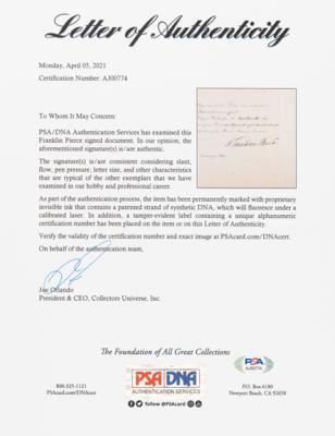 Lot #33 Franklin Pierce Document Signed as President - Image 3