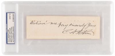 Lot #105 Chester A. Arthur Signature - PSA MINT 9 - Image 1