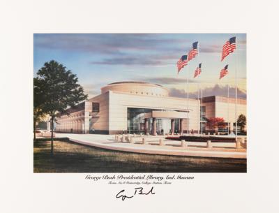 Lot #112 George Bush Signed Print - Image 1