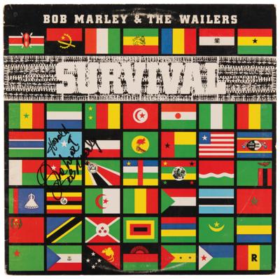 Lot #670 Bob Marley Signed 'Survival' Album - One