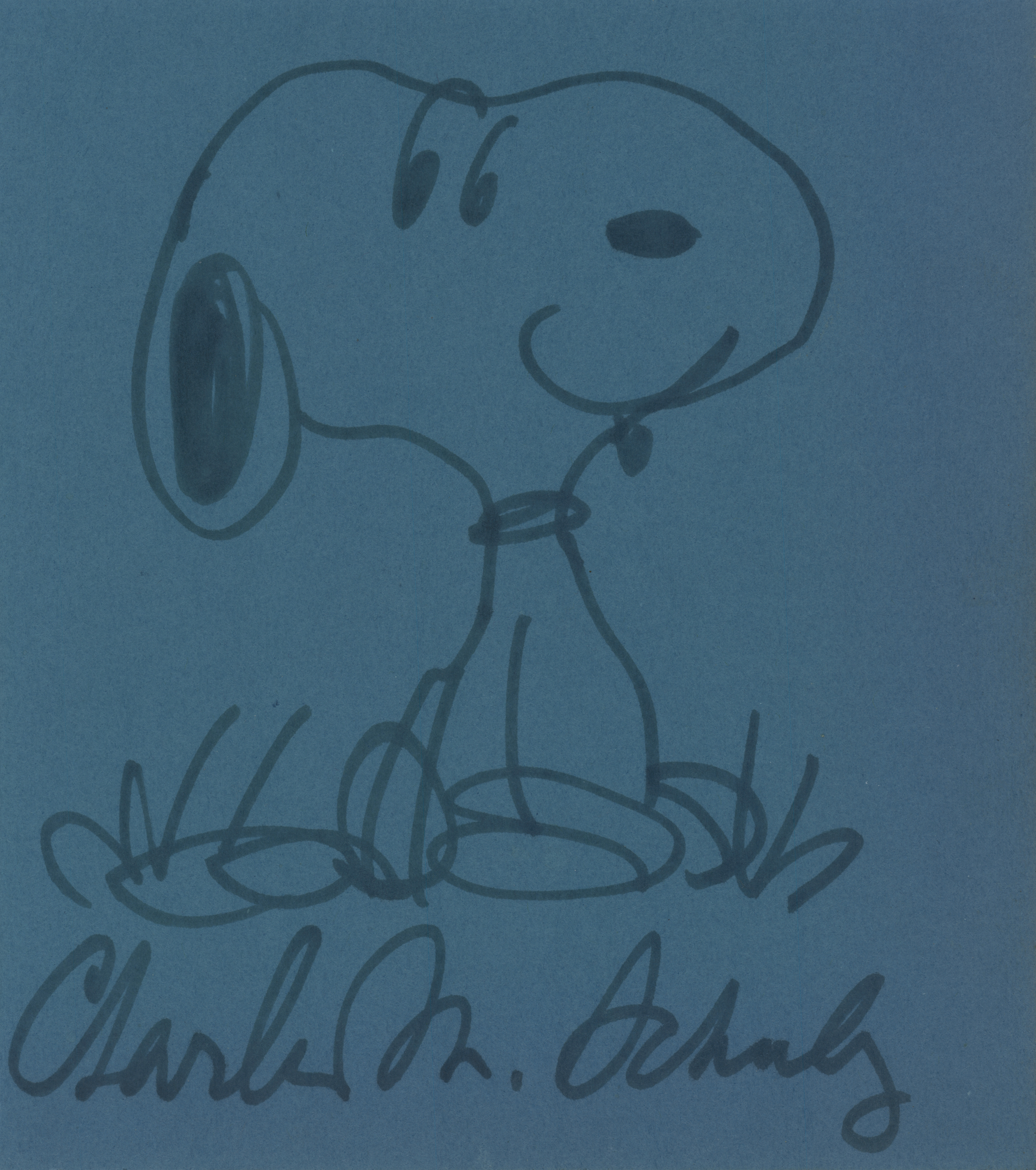 Lot #610 Charles Schulz Signed Sketch of Snoopy