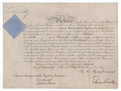 Lot #477 Queen Victoria Signed Military Document