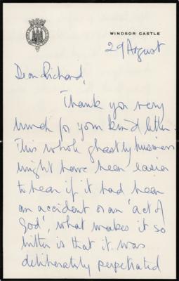 Lot #468 Prince Philip Autograph Letter Signed on