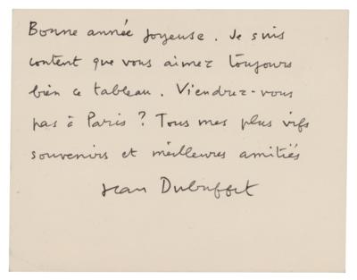 Lot #592 Jean Dubuffet Autograph Letter Signed