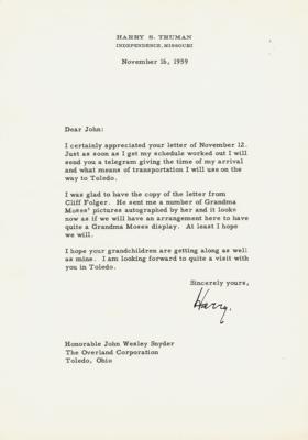 Lot #275 Harry S. Truman Typed Letter Signed - Image 1