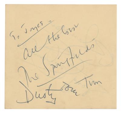 Lot #734 Dusty Springfield Signature - "All the best, The Springfields" - Image 1