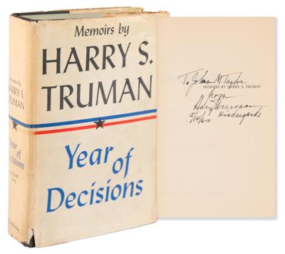 Lot #274 Harry S. Truman Signed Book, Presented to the Son of General Maxwell D. Taylor - Image 1