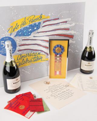 Lot #90 Ronald Reagan and George Bush Signed Inauguration Invitation and Inaugural Gifts/Ephemera - Image 1