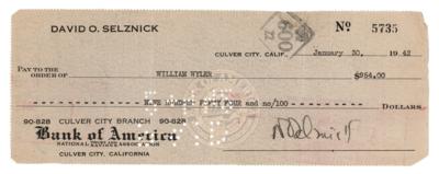 Lot #868 David O. Selznick and William Wyler Signed Check - Image 1