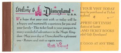 Lot #608 Walt Disney Signed Disneyland Ticket Booklet Cover - Image 4