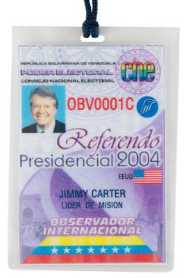 Lot #87 Jimmy Carter's 2004 Venezuela Recall Election 'International Observer' Badge - Image 2