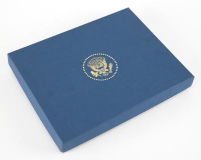 Lot #281 Donald Trump Presidential Gift - Blue Leather Pouch Clutches (3) - Image 3