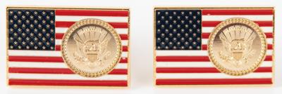 Lot #289 Donald Trump Presidential Gift - American Flag Cufflinks - Image 1