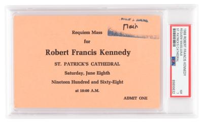 Lot #432 Robert F. Kennedy (2) Funeral Items - Program and Admission Pass (PSA NM 7) - Image 2