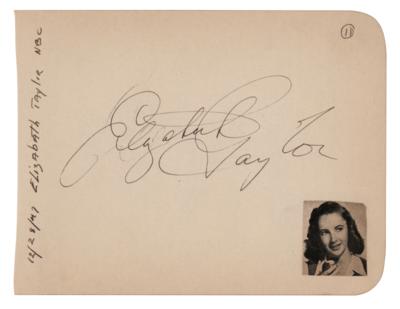 Lot #882 Elizabeth Taylor Signature - Signed as a 15-Year-Old Actress - Image 1