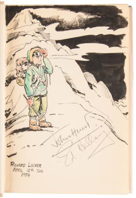 Lot #420 Edmund Hillary and John Hunt Signed Book with Original Artwork by Dick Locher - Image 4