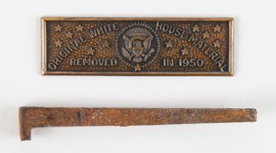 Lot #302 White House 1950 Renovation Relics: Stones and Nail - Image 2