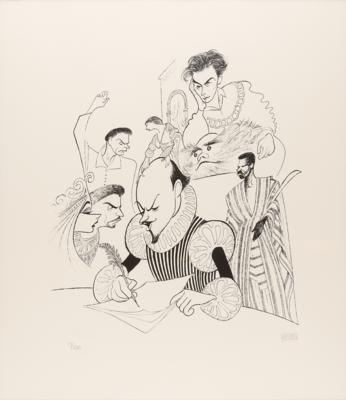 Lot #594 Al Hirschfeld Signed Limited Edition Lithograph - William Shakespeare & Actors - Image 2