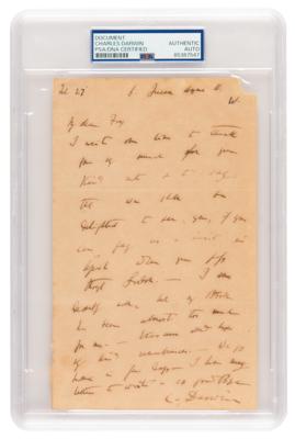 Lot #346 Charles Darwin Autograph Letter Signed on