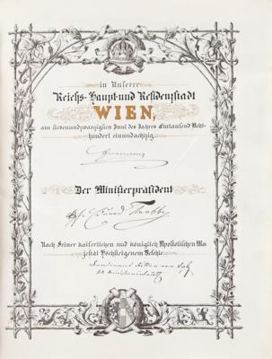 Lot #333 Franz Joseph I of Austria Hand-Illuminated Document Signed - Image 8