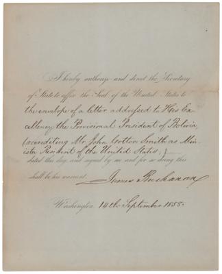 Lot #35 James Buchanan Document Signed as President - Image 1