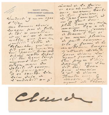 Lot #580 Claude Monet Writes Home from London,