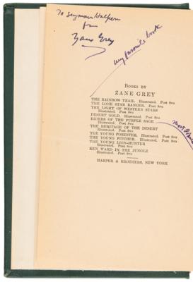 Lot #643 Zane Grey Signed Book - The Rainbow Trail - Image 4