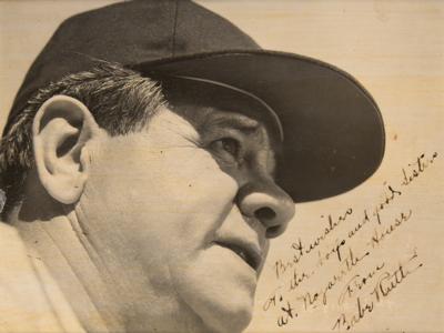 Lot #891 Babe Ruth Signed Photograph, Presented to