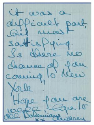 Lot #760 Audrey Hepburn (2) Autograph Letters Signed on Gigi and Ondine - Image 7