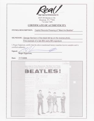 Lot #693 Beatles: George Harrison Signed Album - Meet the Beatles! - Image 4