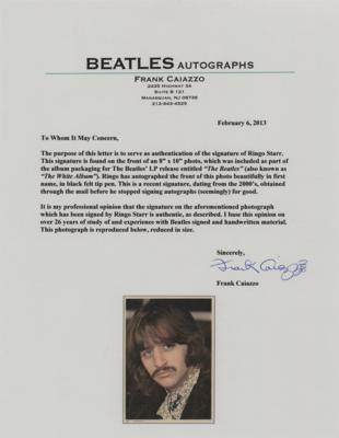 Lot #694 Beatles: Ringo Starr Signed 'White Album' Insert Photograph - Image 3