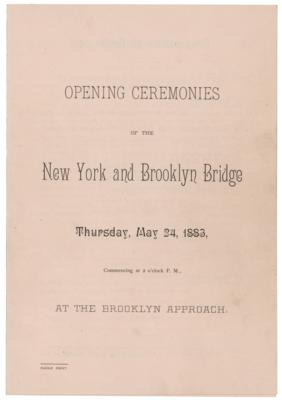 Lot #590 Brooklyn Bridge 1883 Opening Ceremonies