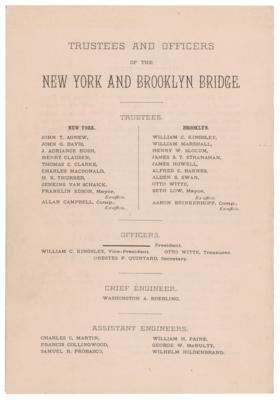 Lot #590 Brooklyn Bridge 1883 Opening Ceremonies Program - Image 3